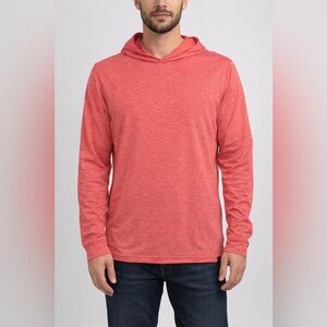 SAXX DropTemp Cooling Hoodie UPF 50 Sun Shirt Coral Men’s L NWOT